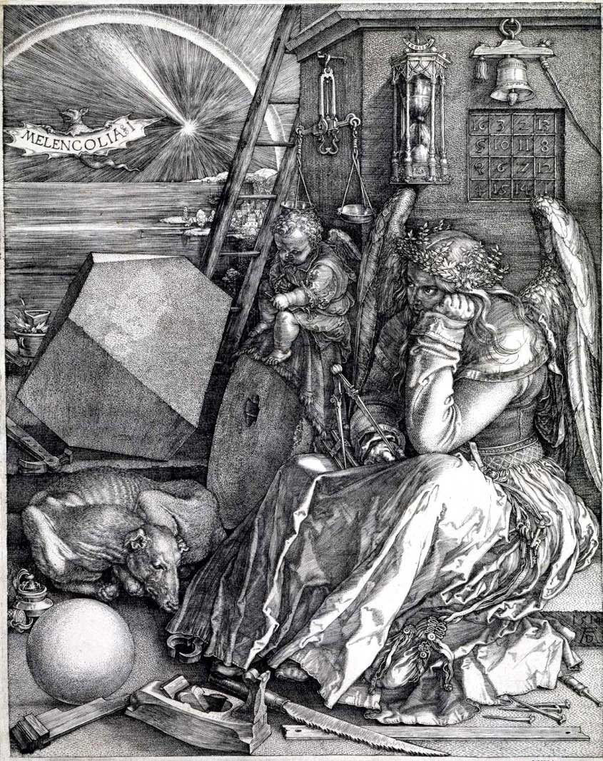 丢勒,《忧郁I》,1514